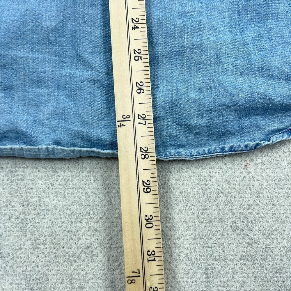 Levis Denim Shirt Men Large Light Blue Pearl Snap Western Yoke Jean Cowboy - Picture 7 of 10